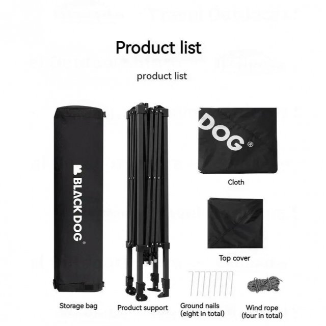Outdoor 3x3m Sunshade Gazebo Awning Parasol for Camping, Waterproof Tarp - Image 5