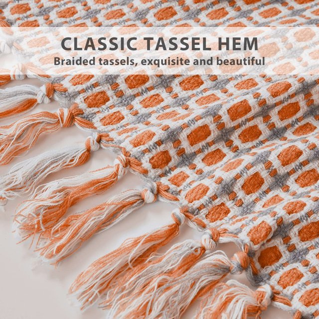 Houndstooth Plaid Knitted Throw Blanket - Image 4