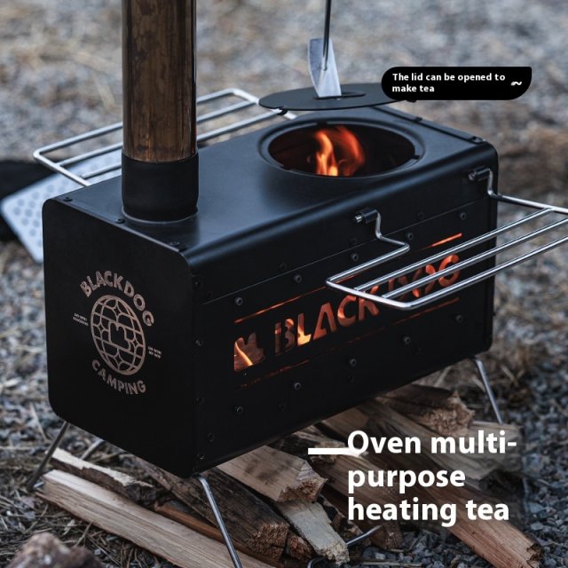 Portable Stainless Steel Wood-Burning Camp Stove for Outdoor & Tent Use - Image 3