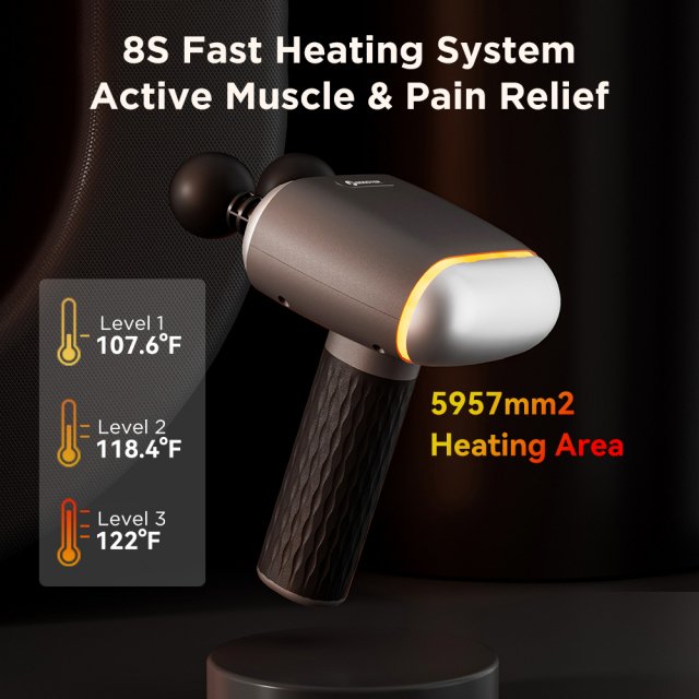 Dual Head Electric Massage Gun with Heat & 4 Speed Settings for Body Relief - Image 5