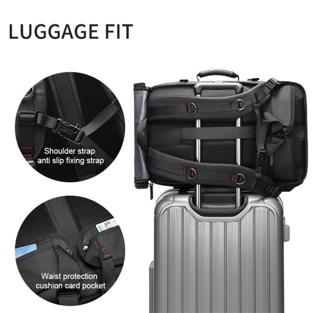Waterproof 60L Men’s Travel Backpack with Shoe Bag and Laptop Compartment - Image 5