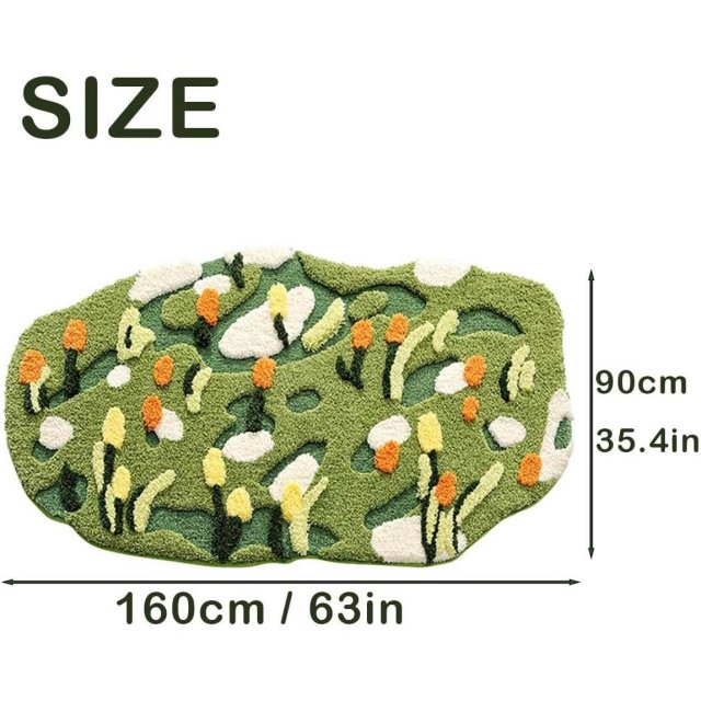 Hand Tufted Moss Floral Area Rug - Image 6
