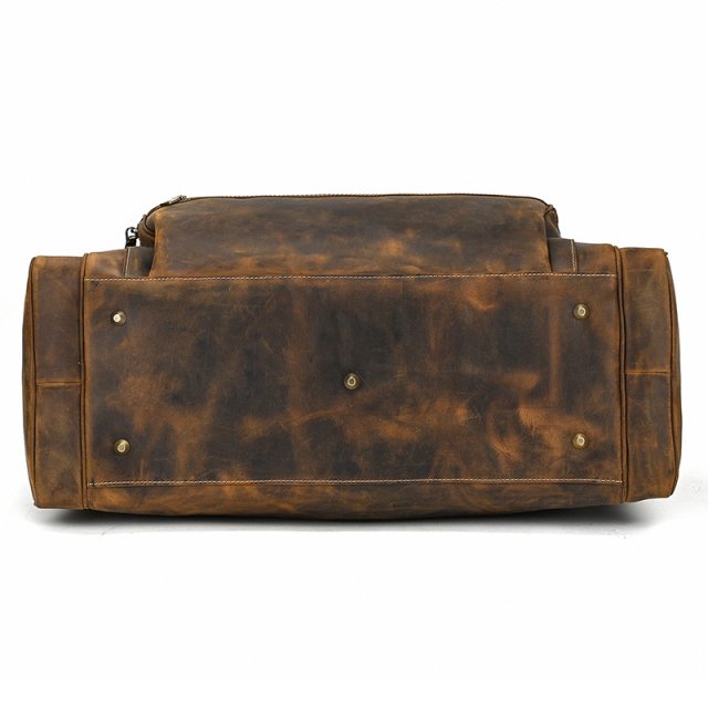 Genuine Leather Men’s Travel Duffel Bag – Large Cowhide Weekend Luggage Tote - Image 6