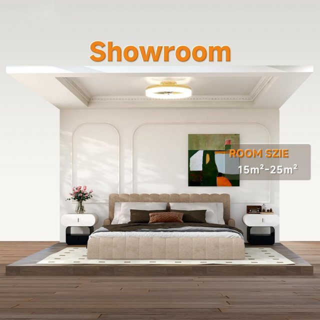 Dimmable Bladeless Ceiling Fan with Light and Remote, 19.7in Low Profile Fandelier - Image 7