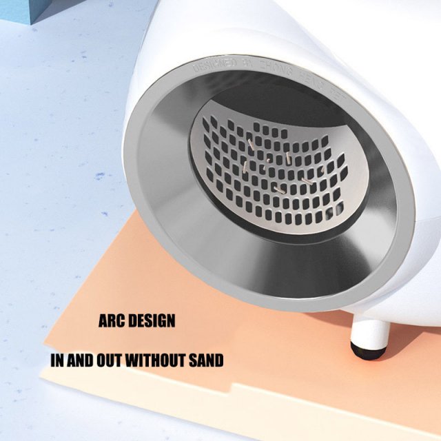 Fully Enclosed Round Cat Litter Box with Scoop – Record Player Style, for Pets Under 22lbs - Image 3