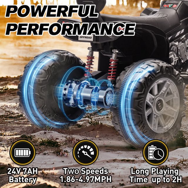 24V XXL Kids Electric Ride-On ATV with Suspension, 4-Wheel Drive & High Speed - Image 6