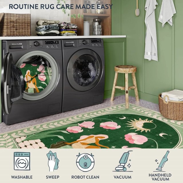 Floral Washable Rug for Living Room - Image 10