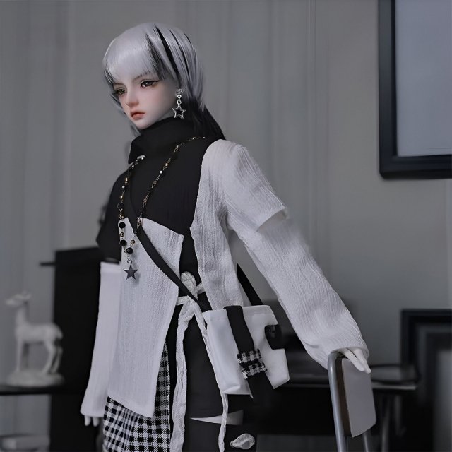 1/4 BJD Doll Full Set with Moveable Joints – Casual Neutral Anime Style - Image 2