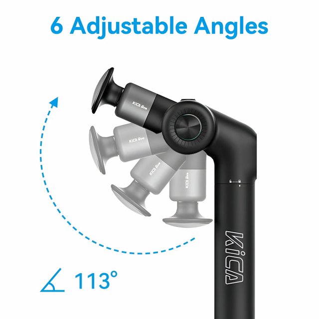 Portable Muscle Massage Gun with Adjustable Arm, 6 Heads & Hot Compress - Image 2