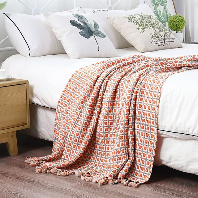Houndstooth Plaid Knitted Throw Blanket - Image 2