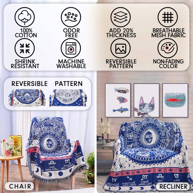 Boho Reversible Woven Throw Blanket - Image 6