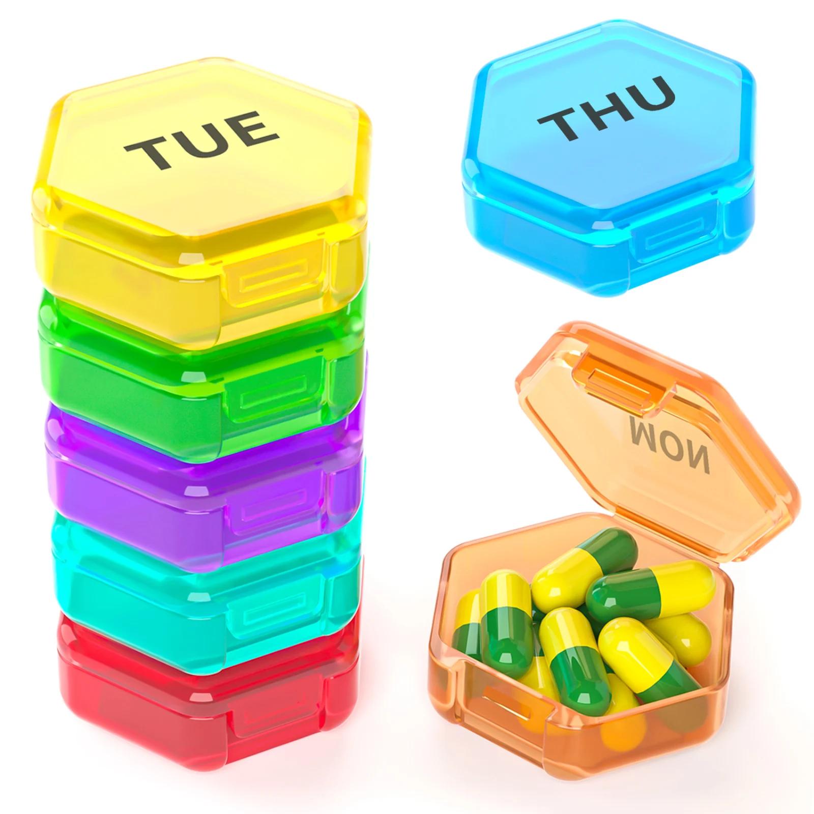 Compact 7-Day Travel Pill Organizer Box view 2