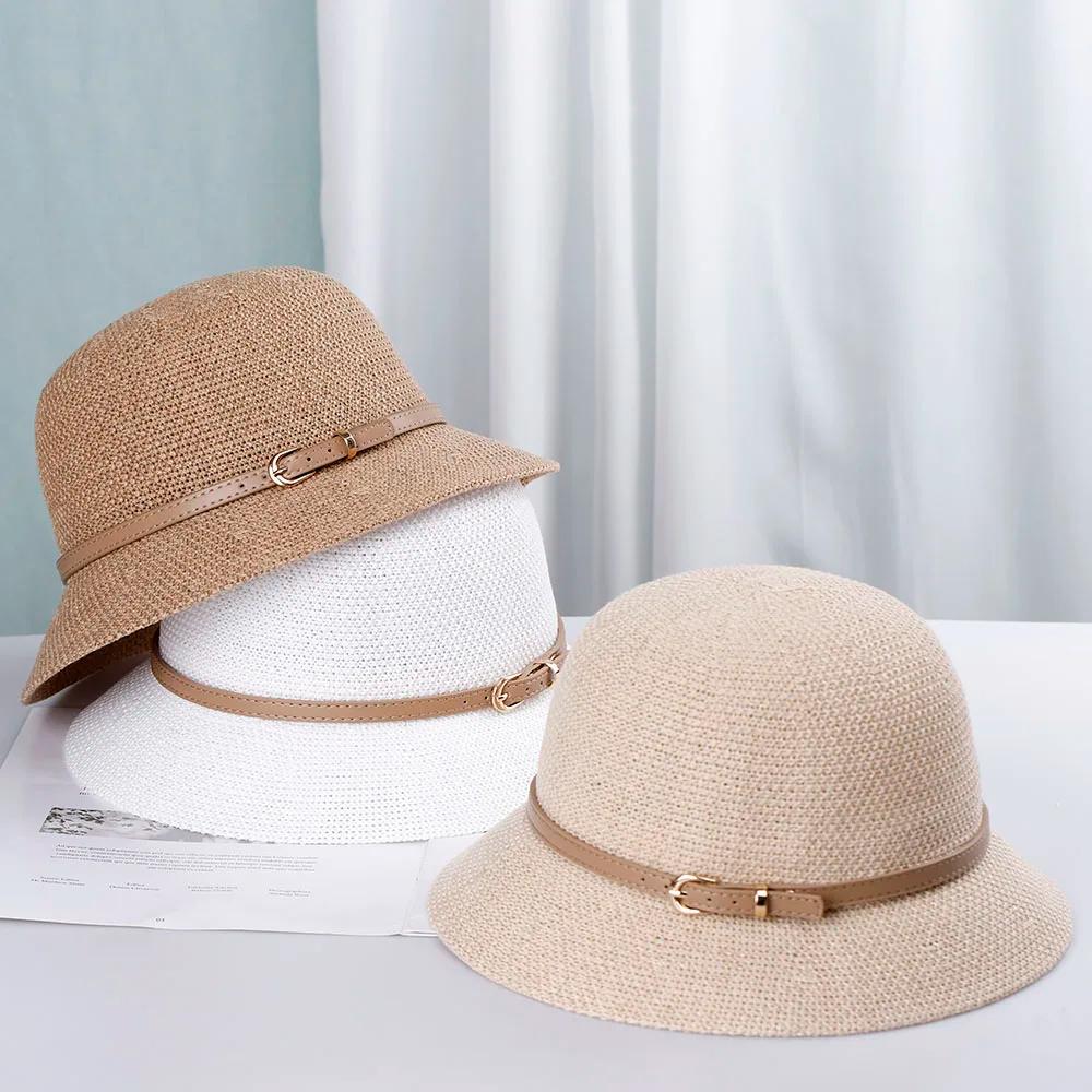 Unisex Straw Bucket Hat - Casual Summer Panama Fisherman Sun Hat 2