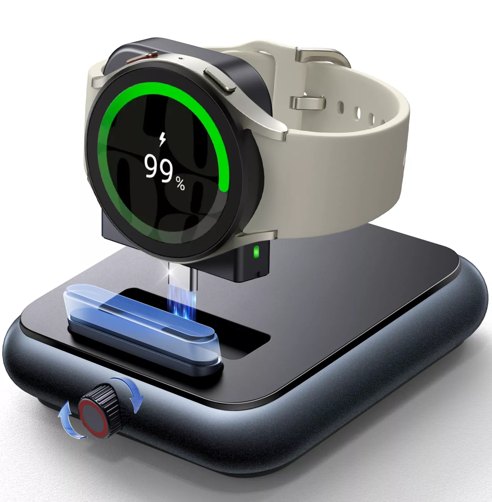 Detachable Magnetic Apple & Samsung Watch Charger Stand with Charging Cable