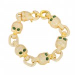 Iced Out Moissanite Skull Bracelet