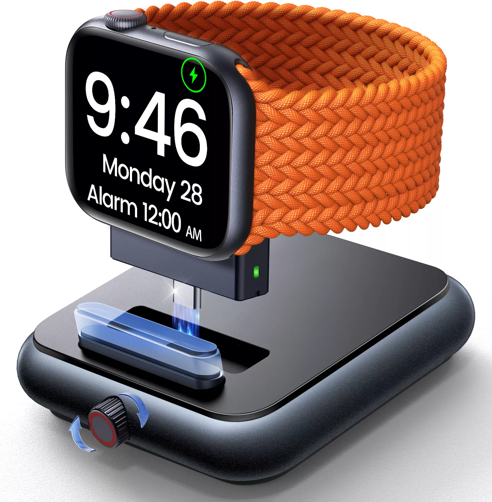 Detachable Magnetic Apple & Samsung Watch Charger Stand with Charging Cable view 3