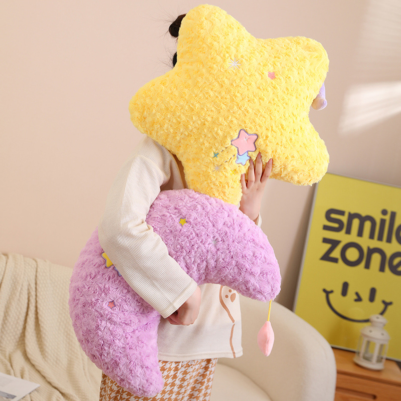 Cute Yellow Stars & Purple Moon Plush Doll - 18" Soft Stuffed Toy for Kids - Image 6