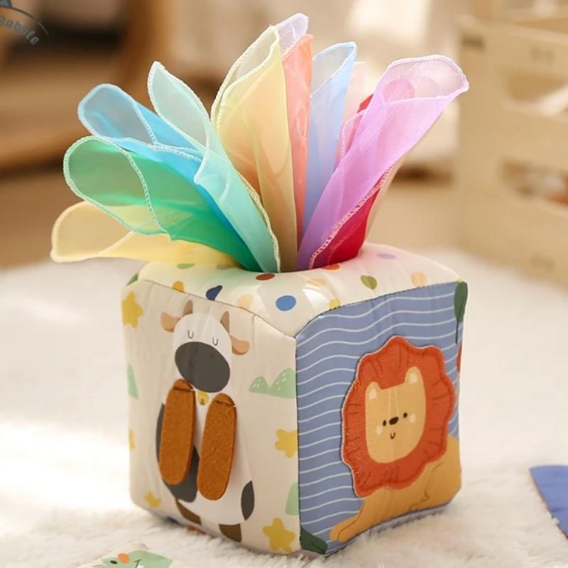 Montessori Sensory Tissue Box Toy for Babies - Educational & Crinkle Fun