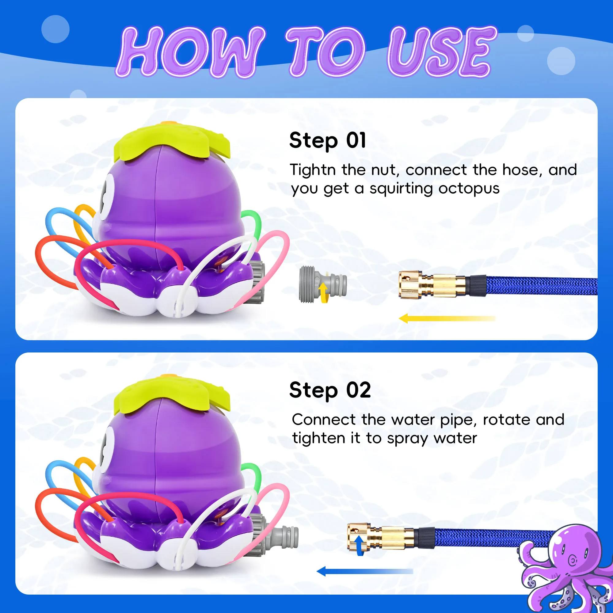 Space Rocket Octopus Sprinkler Water Toy - Image 3
