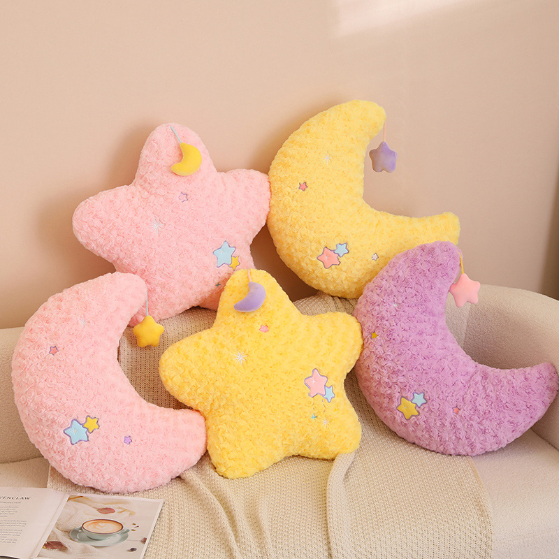 Cute Yellow Stars & Purple Moon Plush Doll - 18" Soft Stuffed Toy for Kids