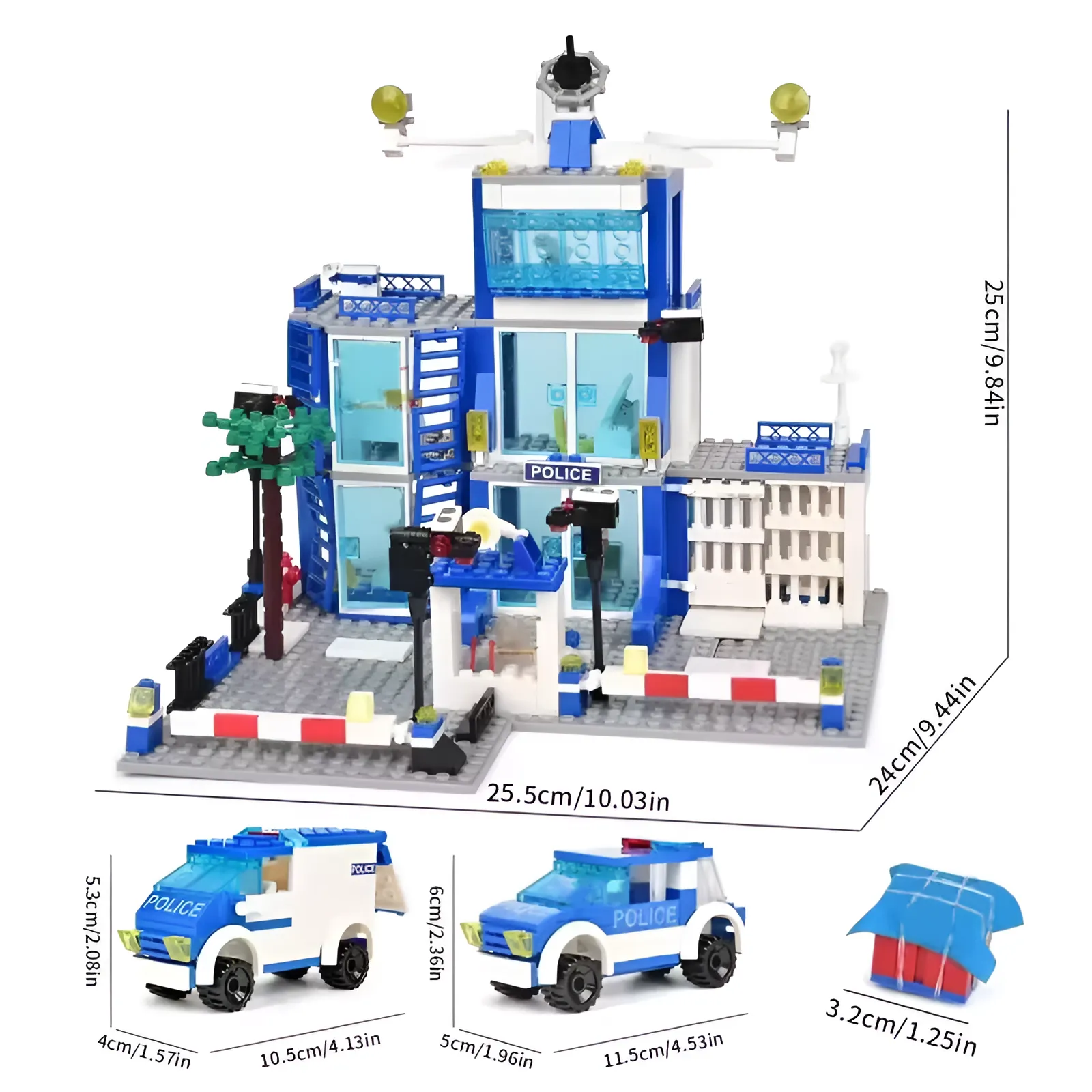 760PCS City Police Station Building Set with SWAT Trucks & 10 Officers - Image 6