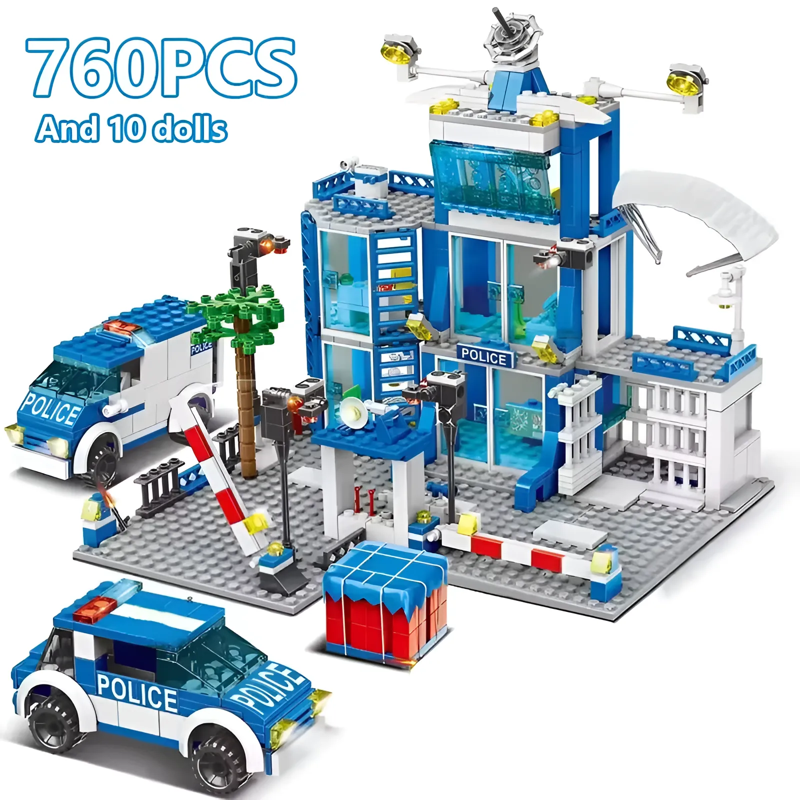 760PCS City Police Station Building Set with SWAT Trucks & 10 Officers - Image 5