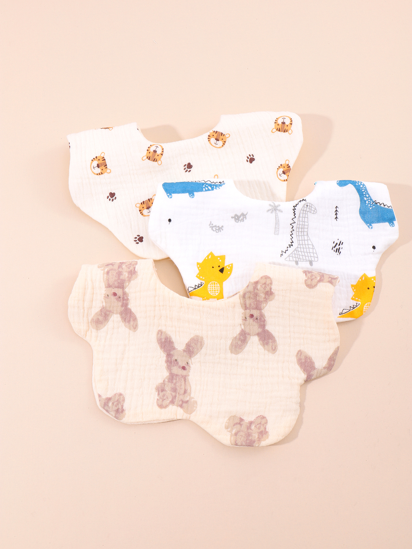 Soft and Absorbent Korean Cotton Gauze Baby Bib – Cute Cartoon Double-Sided Saliva Towel - Image 2