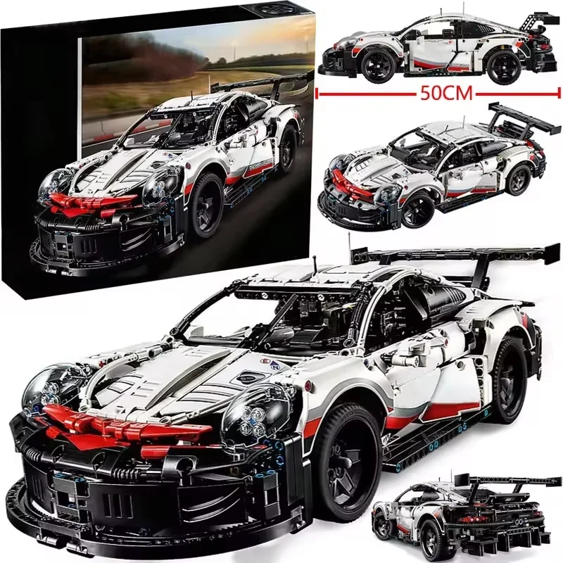 Remote Control Racing Car Building Kit with LED Lights - 1580pcs