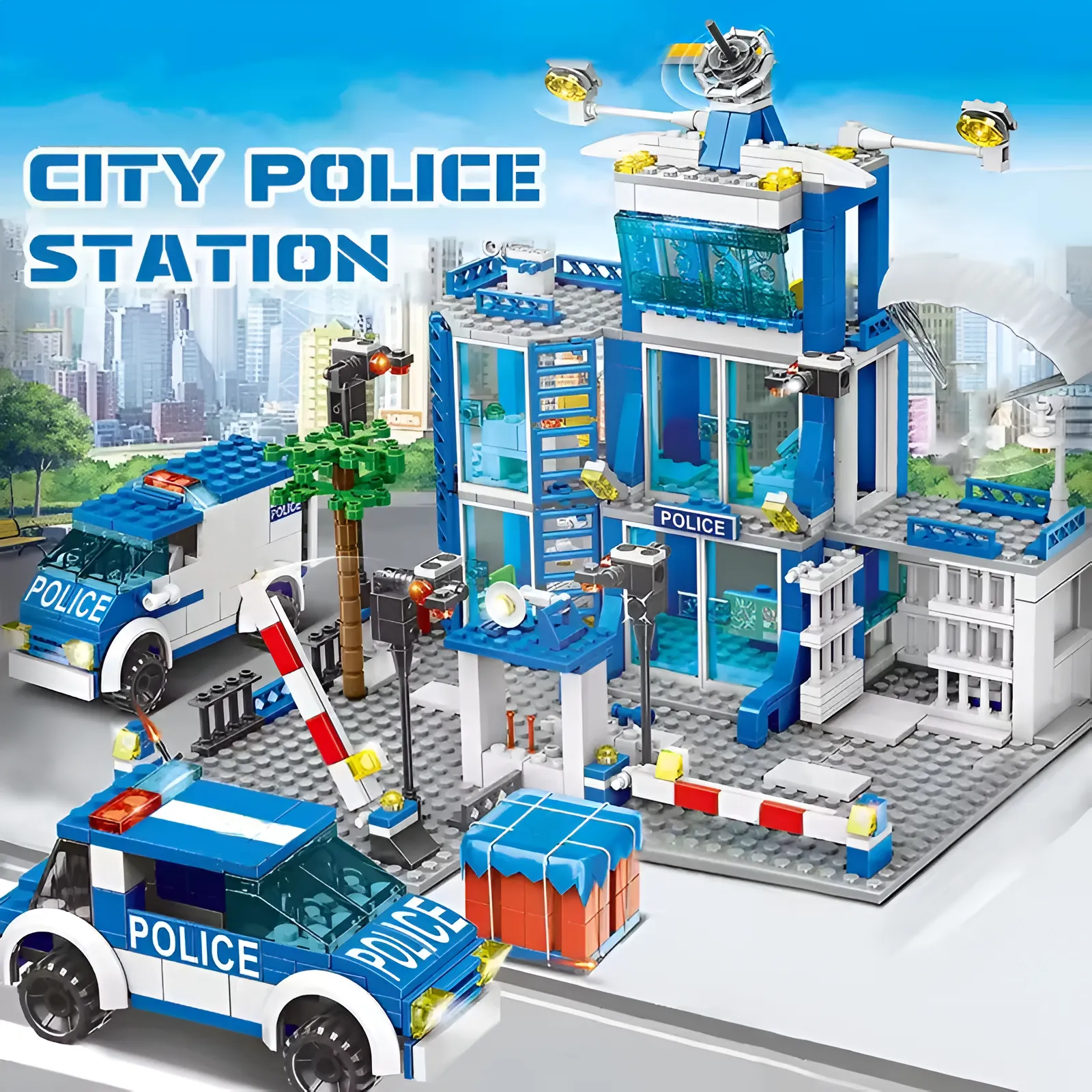 760PCS City Police Station Building Set with SWAT Trucks & 10 Officers - Image 2