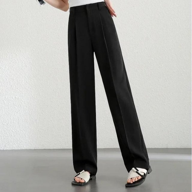 Comfort Wide Leg Straight Dress Pants