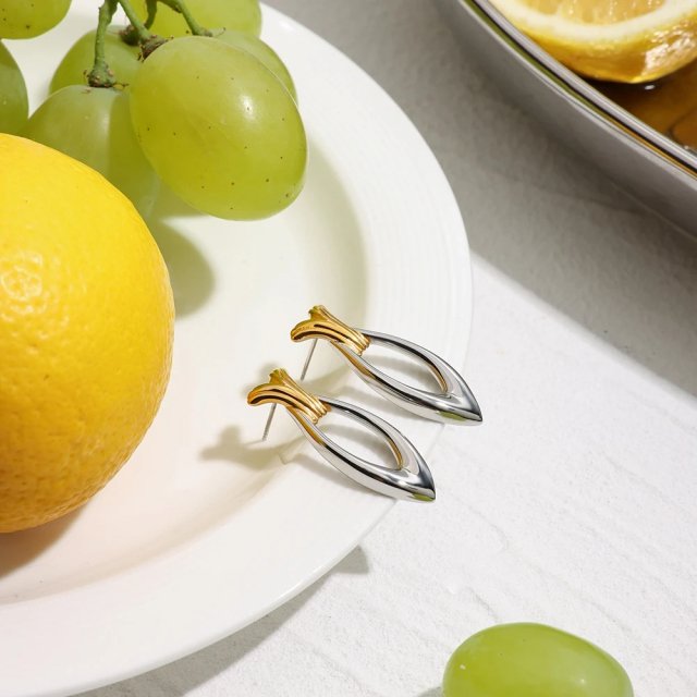 18K Gold-Plated Stainless Steel Fish Earrings