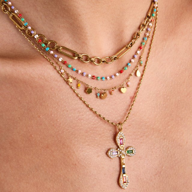 18K Gold-Plated Oil Drop Bead Necklace