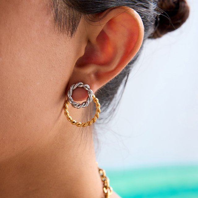 Double Twist Detachable Stud Earrings