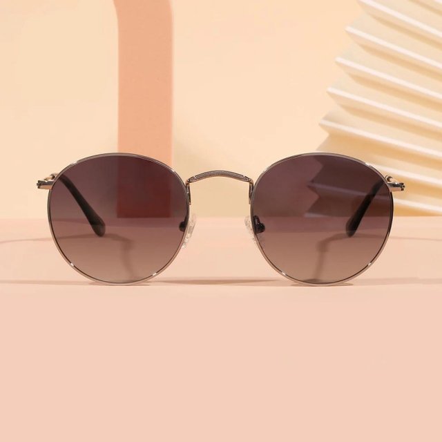 Small Round Polarized Metal Sunglasses – Vintage Steampunk Driving Shades