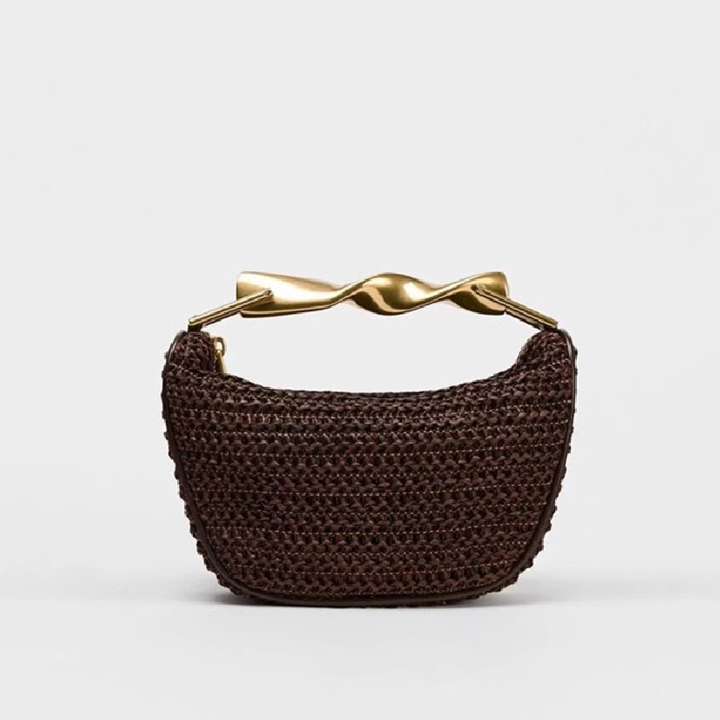 Summer Woven Half-Moon Straw Shoulder & Crossbody Tote Bag for Women view 2
