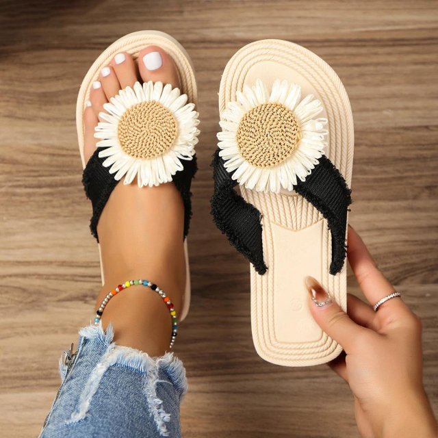 Women's Sunflower Flat Flip-Flops