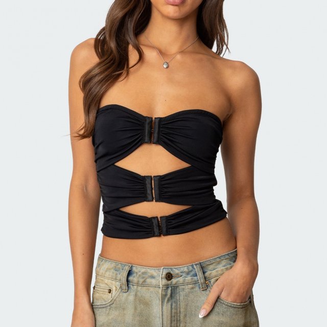 Summer Cutout Bandeau Crop Top