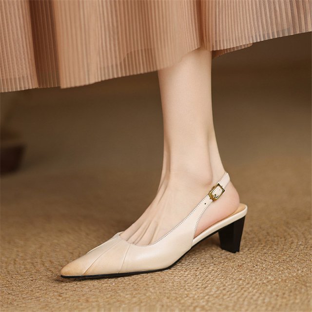Women's Genuine Leather Pointed Toe High Heel Sandals