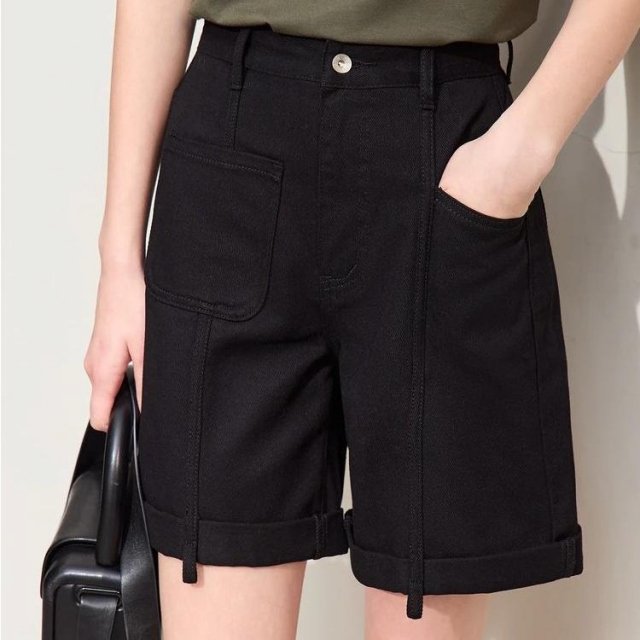Summer Women’s Loose Vintage Denim Shorts with Rolled Hem
