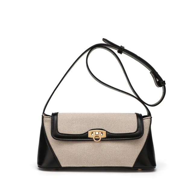 Trendy Color Block Shoulder & Crossbody Underarm Bag for Women & Men