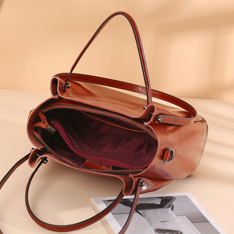 Women’s Genuine Leather Shoulder Tote thumbnail 3