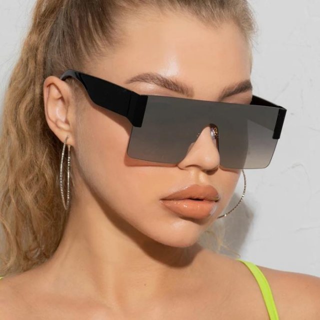 Retro Square Rimless Sunglasses for Women