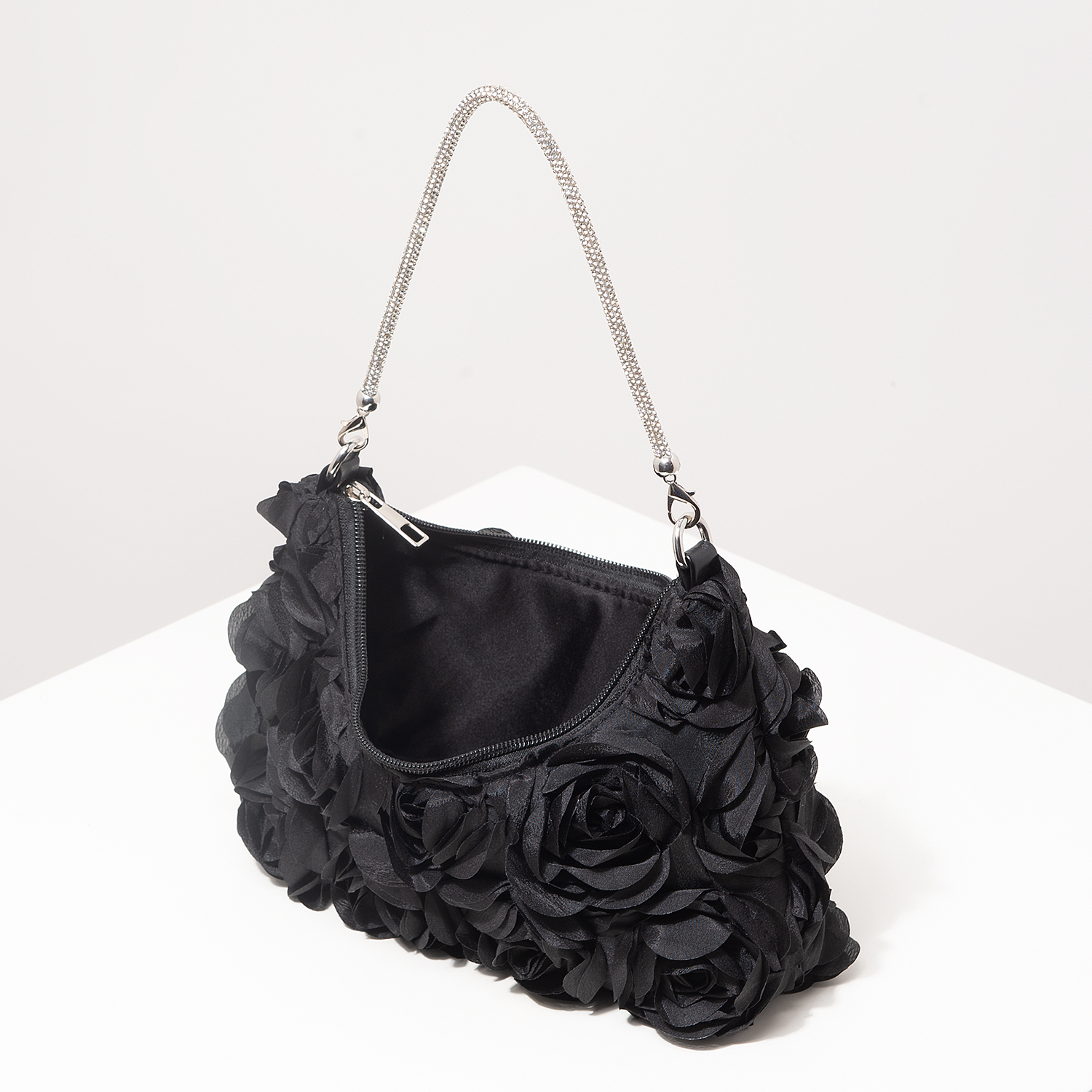 Elegant Rose Sequin Shoulder Bag for Women – Party & Wedding Floral Handbag view 5