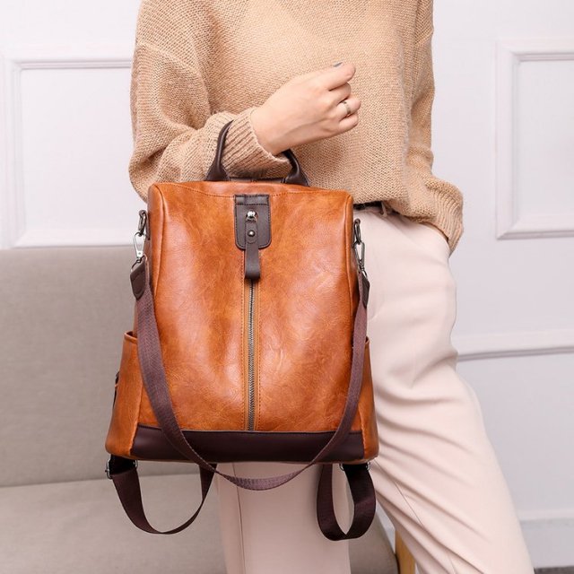 Anti-Theft PU Leather Women's Backpack