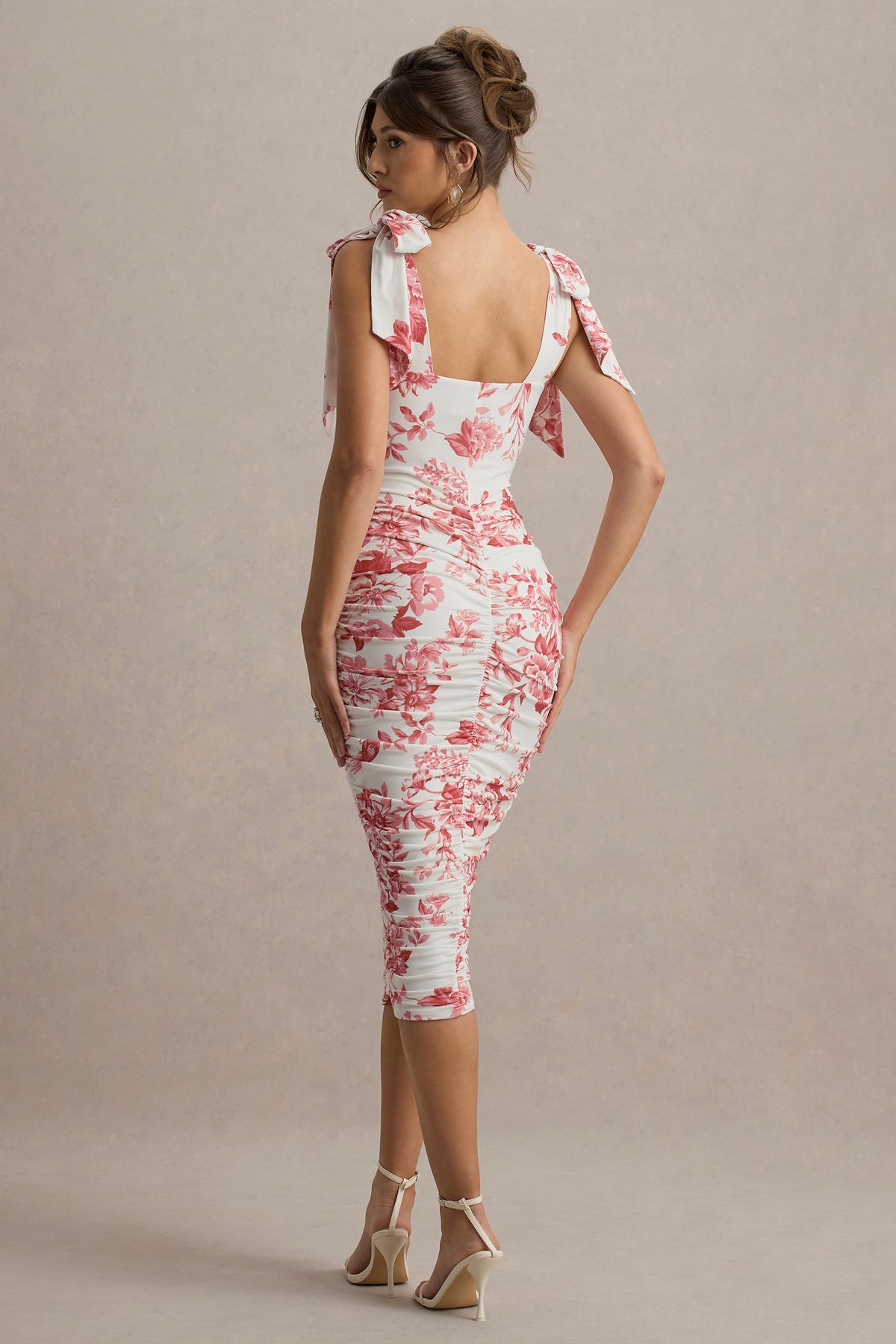 Floral Print Backless Bodycon Maxi Dress with Spaghetti Straps 4