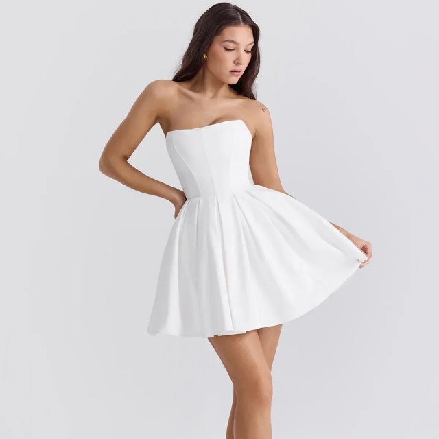 Elegant Strapless Mini Corset Party Dress