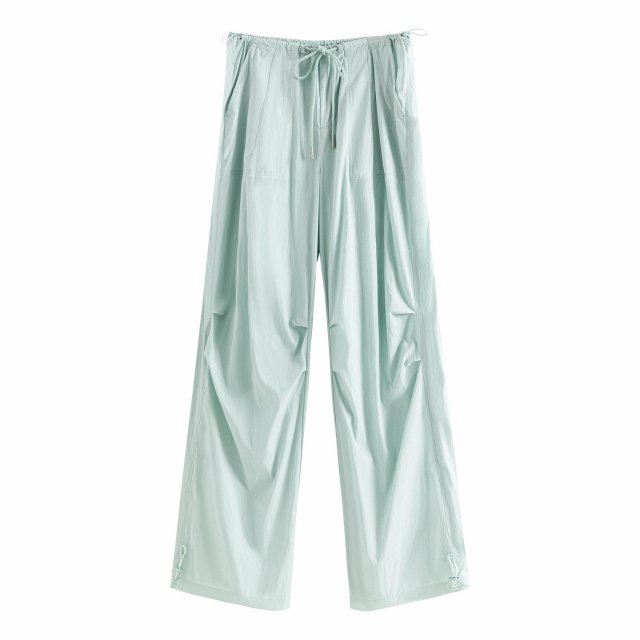 Summer Light Green Elastic High-Waist Casual Overalls for Women