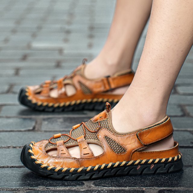 Men's Breathable Leather Summer Sandals
