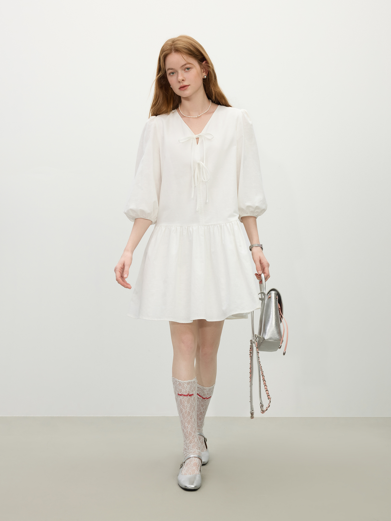 Summer V-Neck Bow Linen A-Line Dress – Casual to Chic Elegance 5