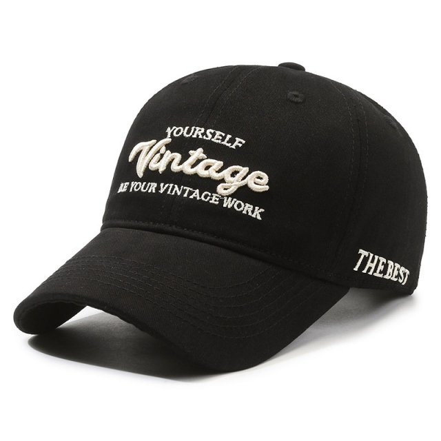 Vintage Embroidered Letter Snapback Baseball Cap